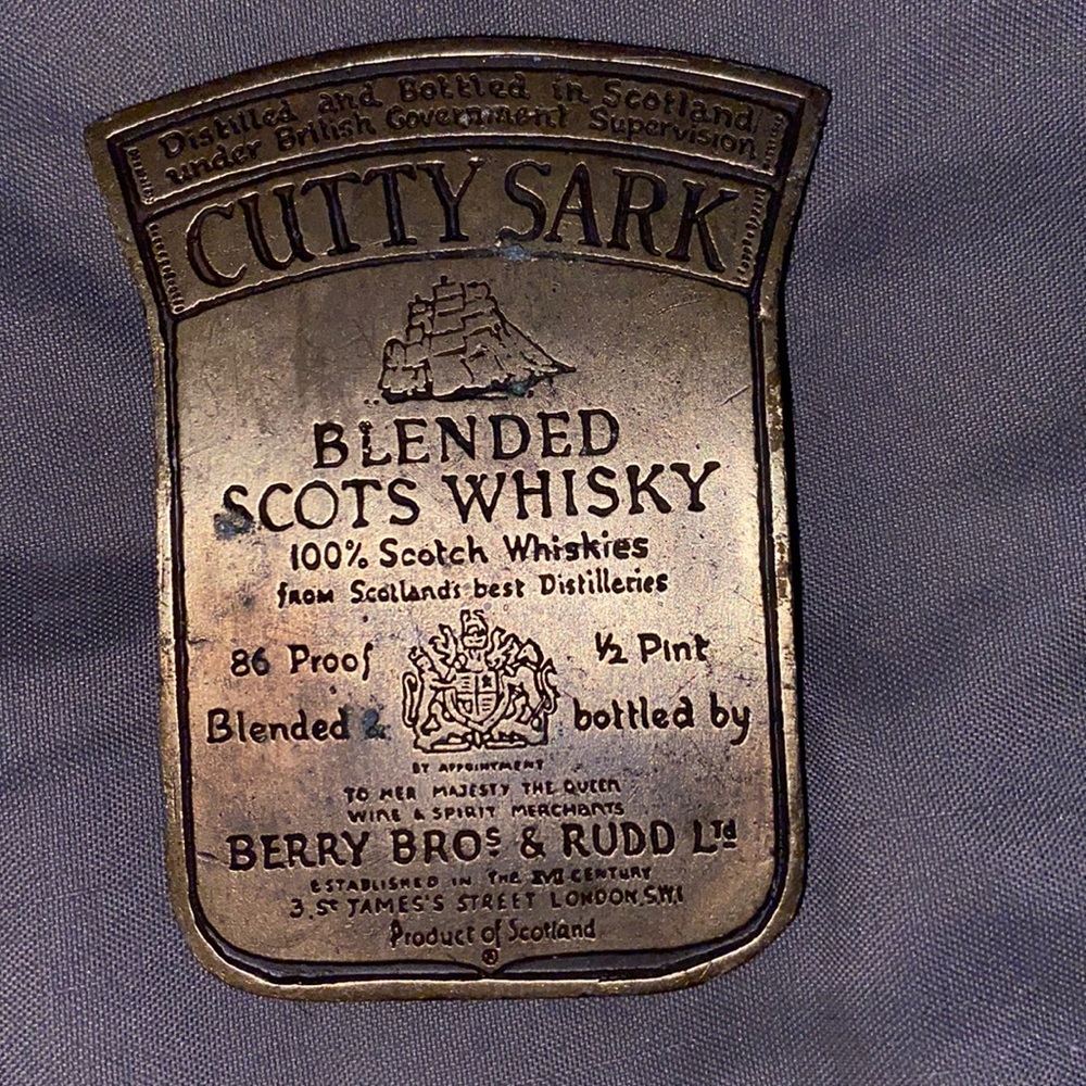 Cutty Sark Scotch Whiskey 1970s Vintage Belt Buckle